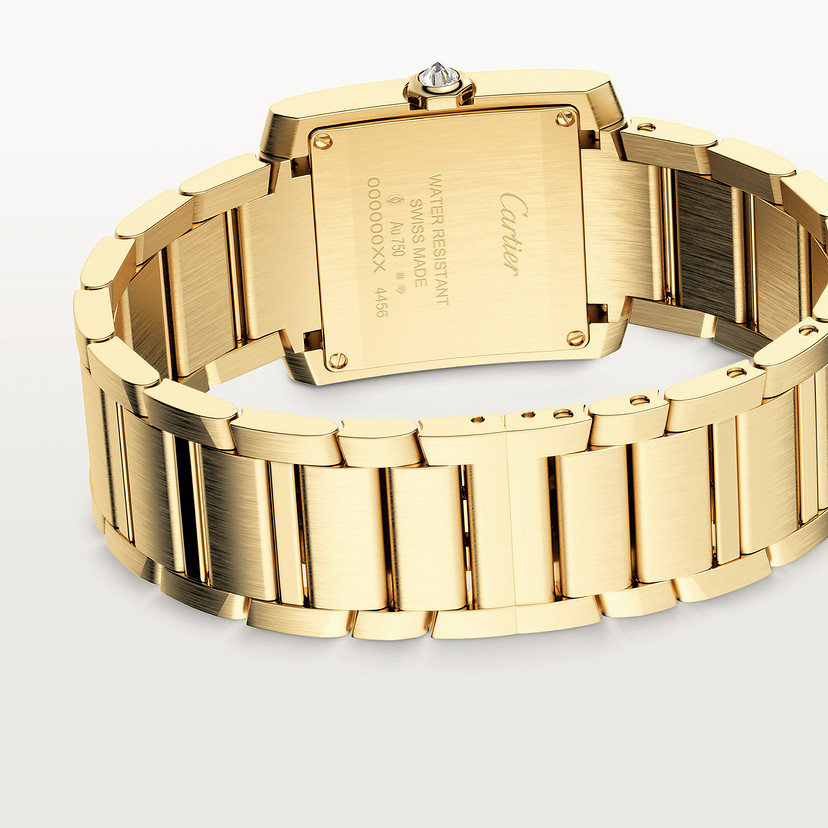 Panzer Française Replik Uhren Medium Model Quarz Bewegung Gelbgold Diamanten-3