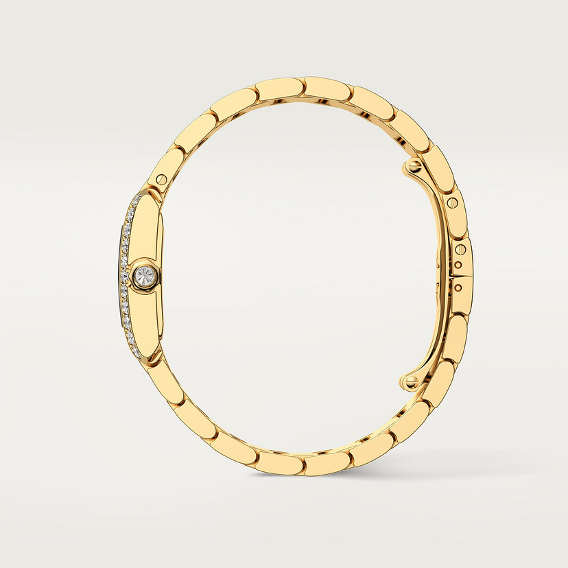 Panzer Française Replik Uhren Small Model Quartz Bewegung Gelbgold Diamanten-3