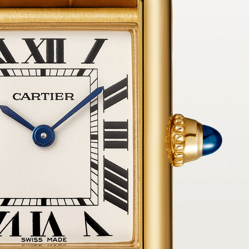 Panzer Louis Cartier Replik Uhren Small Model Quartz Bewegung Gelbgold Leder-1