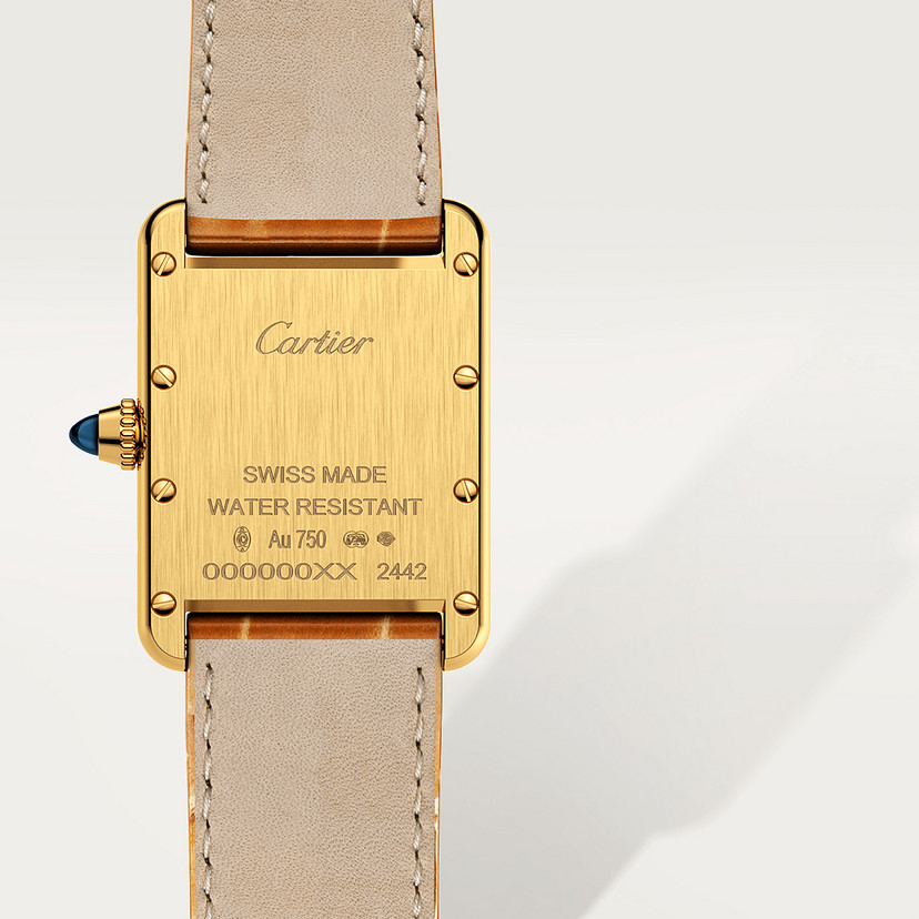 Panzer Louis Cartier Replik Uhren Small Model Quartz Bewegung Gelbgold Leder-2