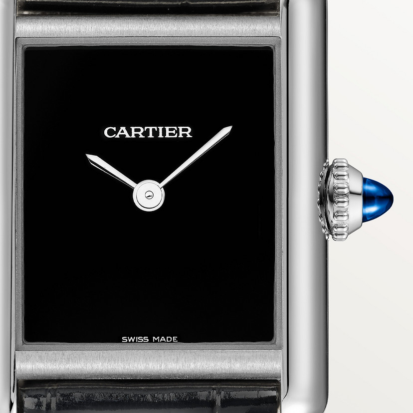 Tank muss de Cartier kleine Modell Quarz Bewegung Stahlleder beobachten-4