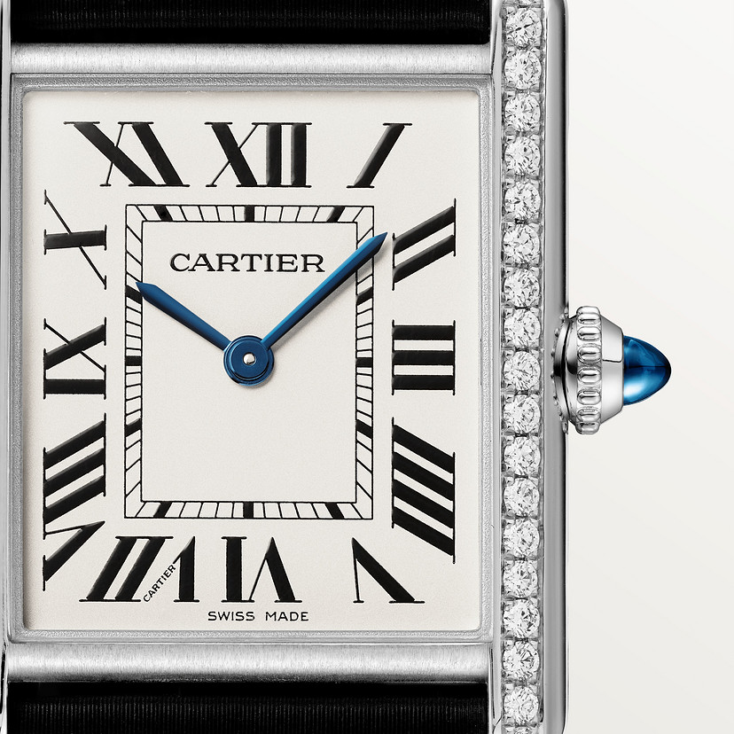 Tank muss große Modellquarz -Bewegung Stahl Diamanten Leder beobachten-2