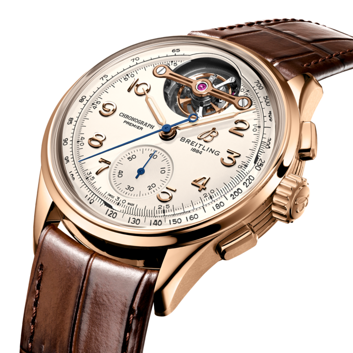 Breitling Premier B21 Chronograph Tourbillon 42 Léon Breitling 18K Red Gold Cream RB2120211G1P1-1