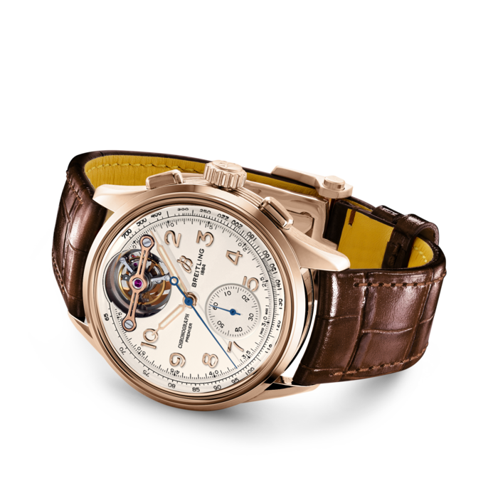 Breitling Premier B21 Chronograph Tourbillon 42 Léon Breitling 18K Red Gold Cream RB2120211G1P1-2