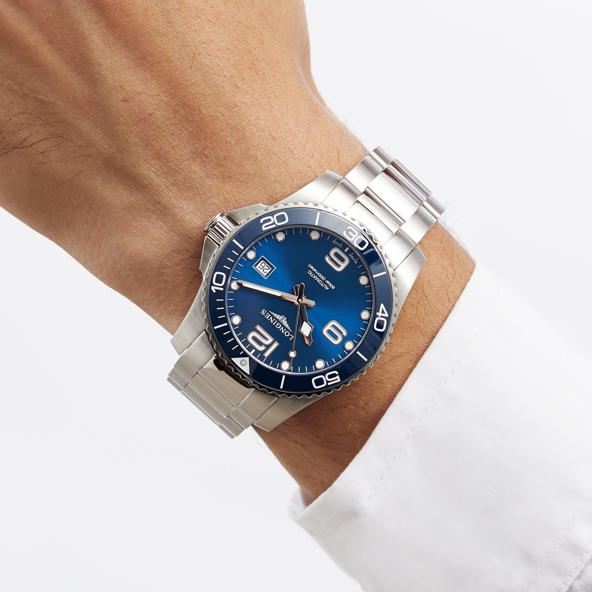 Longines Hydroconquest Blue Dial 41mm Automatische Tauchmenschen Replik Uhren L37814966-6